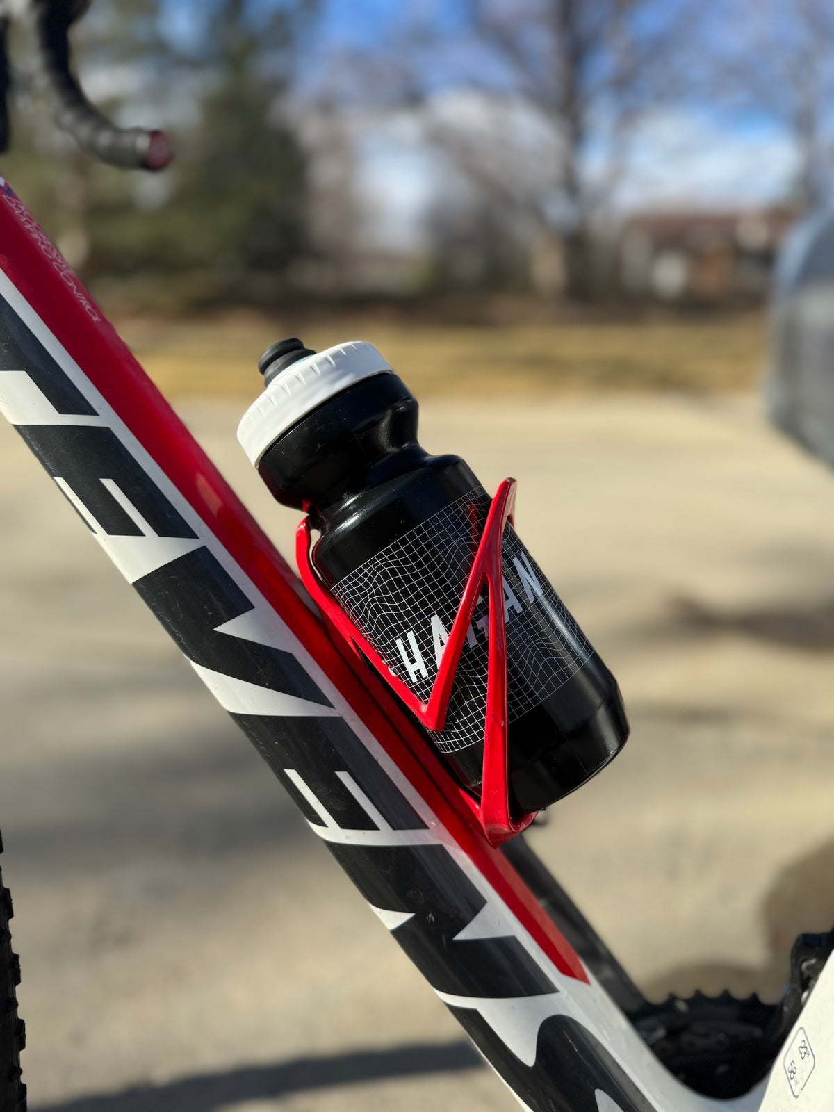 Water Bottle - Pure Ski Mountaineering with topo Black and White