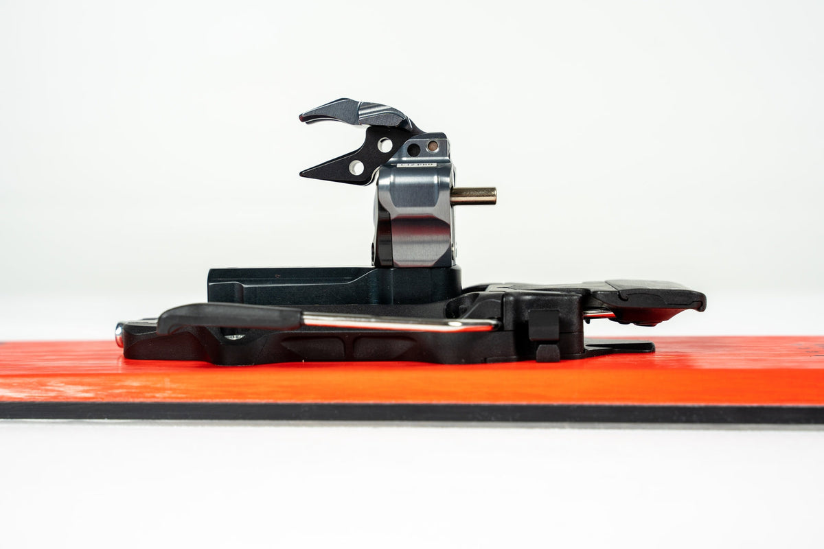 Hagan Core 12 Pro Alpine Ski Touring Freeride Binding, Bindings - Hagan Ski Mountaineering Alpine Ski Touring Backcountry Gear heel piece side view